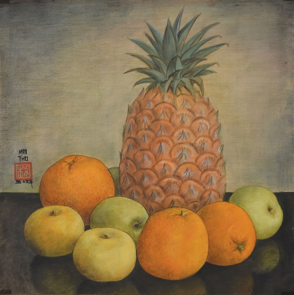 Still Life with Pineapples and Oranges by Mai Trung Thu