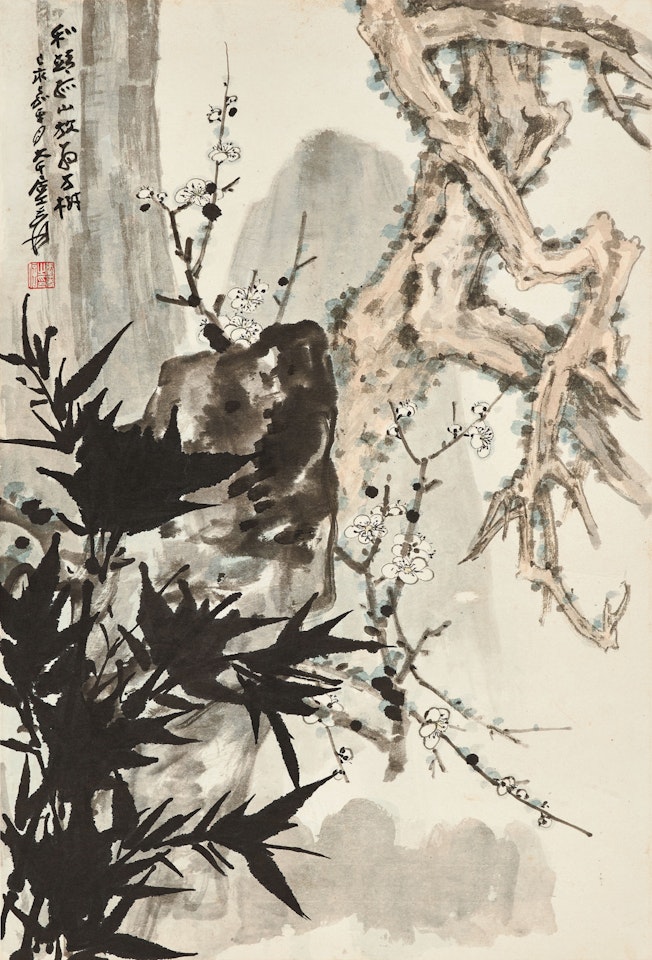 Three Friends of Winter by Zhang Daqian