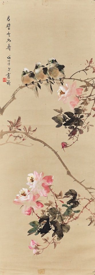 Peony and Grackle by Zhang Shuqi