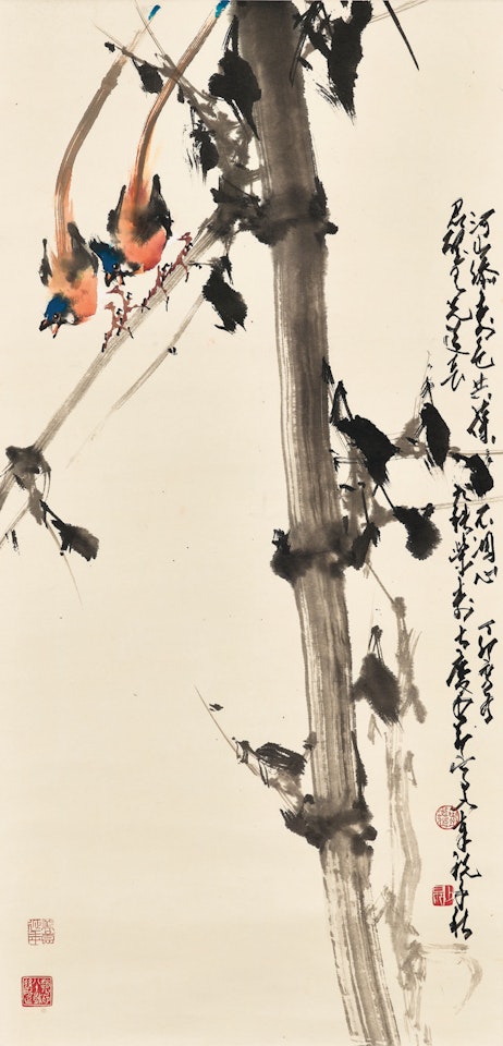 Two Birds on Bamboo by Zhao Shao'ang