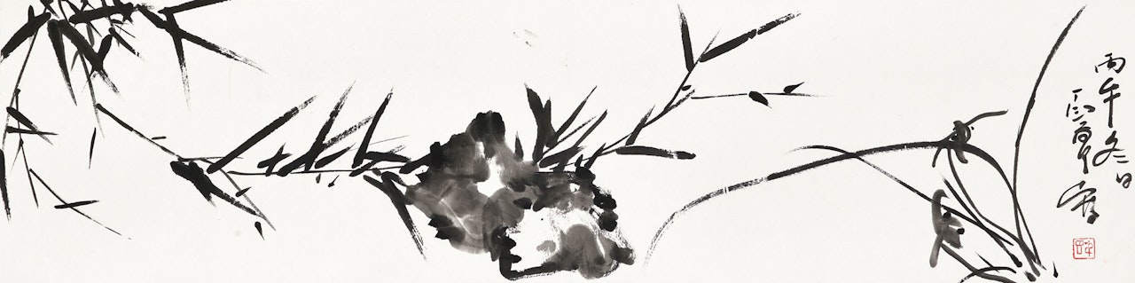 Orchid, Bamboo and Rock by Ding Yanyong