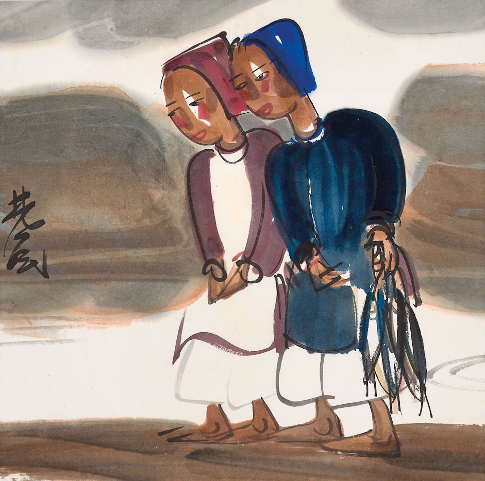 Fishing Ladies by Lin Fengmian