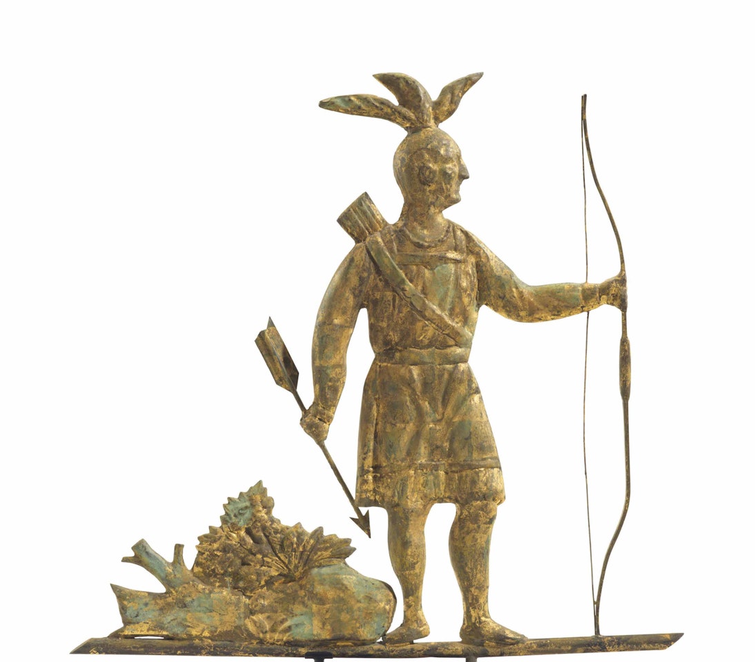 A MOLDED AND GILT-COPPER MASSASOIT INDIAN WEATHERVANE by Anonymous