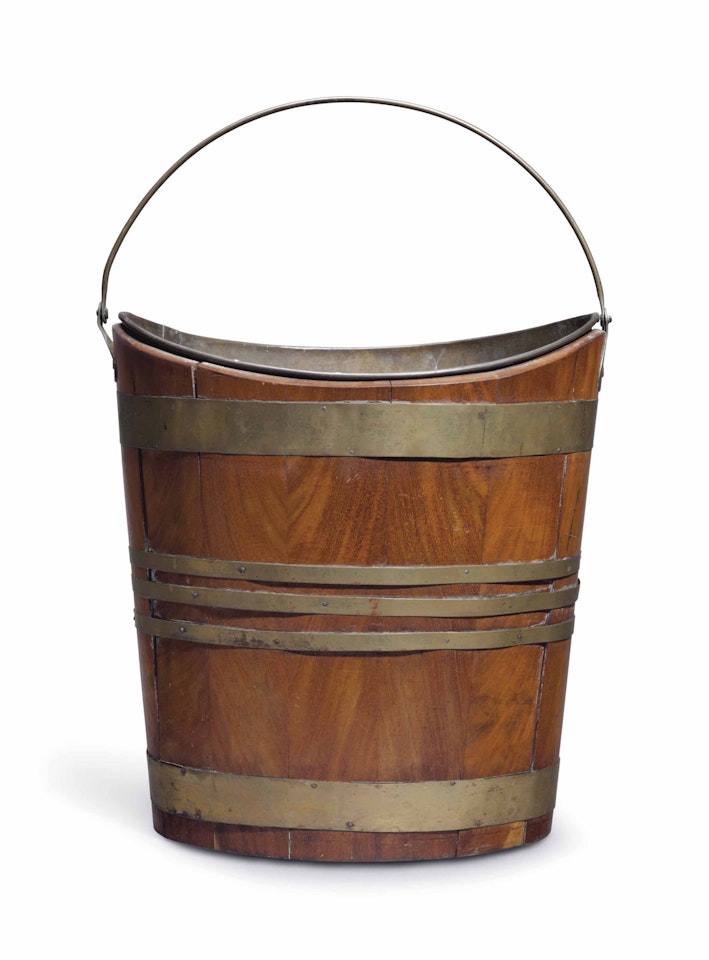 A DUTCH BRASS-BOUND MAHOGANY BUCKET by Anonymous