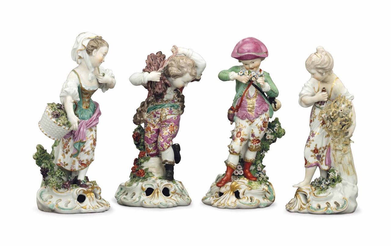 A SET OF FOUR DERBY PORCELAIN FIGURES EMBLEMATIC OF THE SEASONS by Anonymous