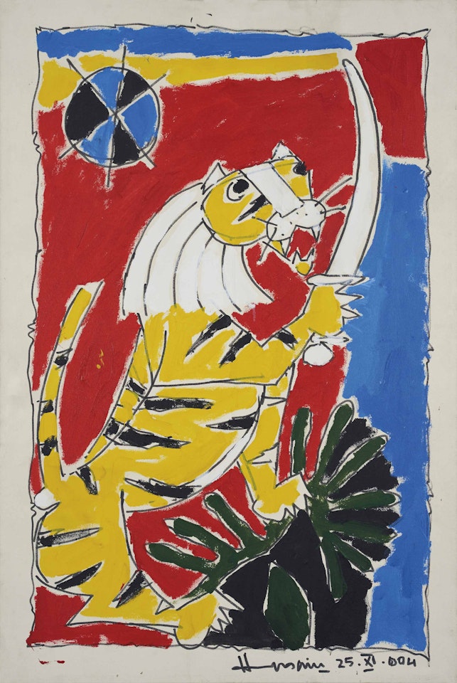 Untitled (Tiger) by M.F. Husain