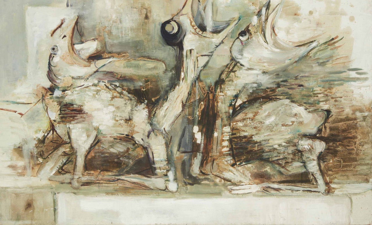 Composition (Les oiseaux) by Paul Rebeyrolle