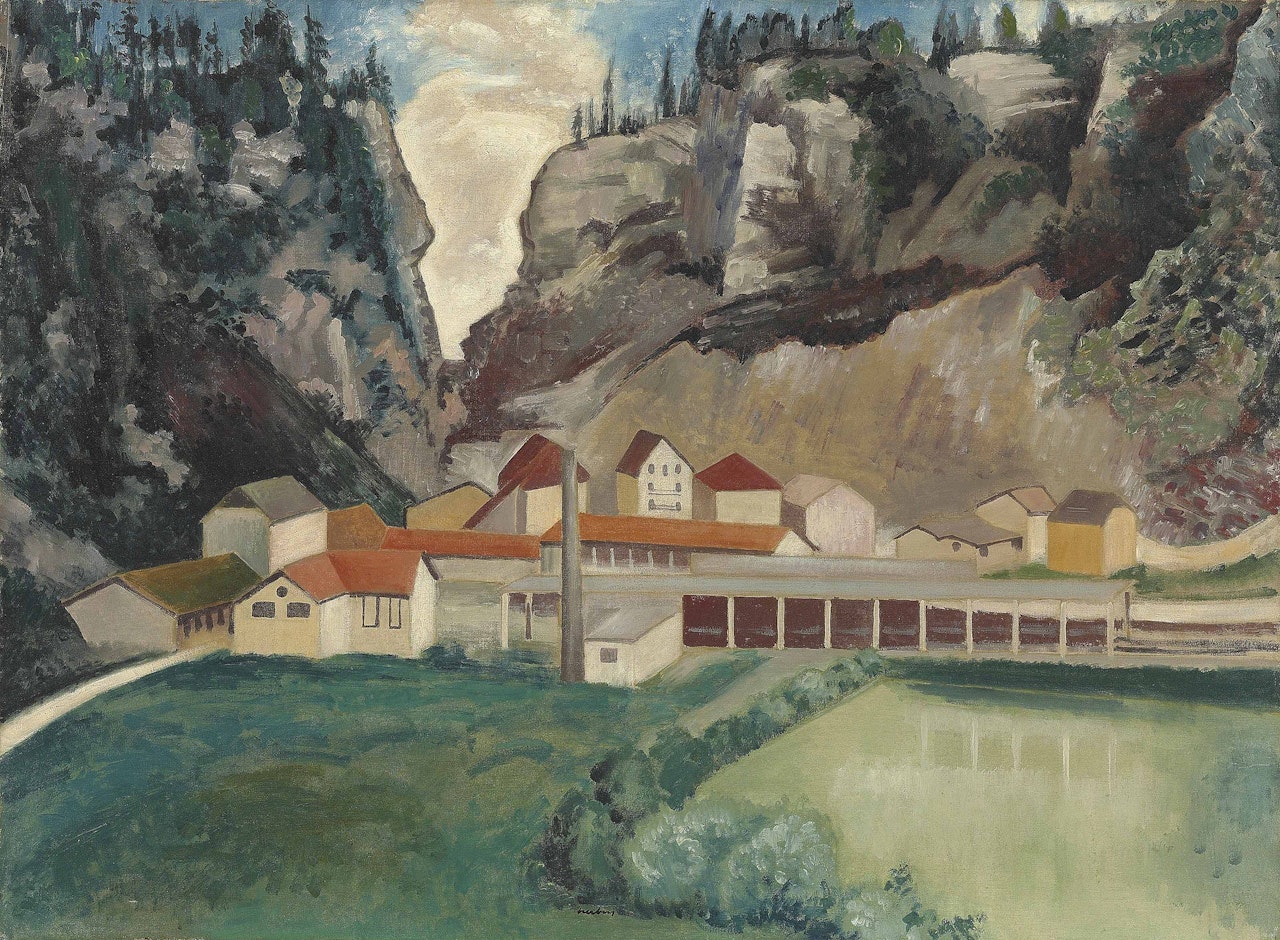 Paysage, la Loue à Moutier-Haute-Pierre by Auguste Herbin