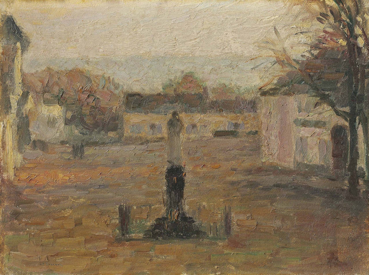 La Statue, Gisors by Henri Le Sidaner