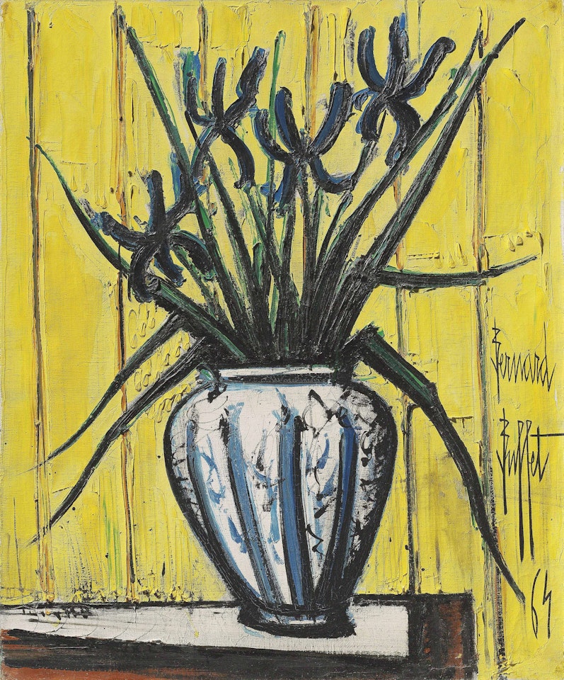 Iris bleus dans un vase by Bernard Buffet