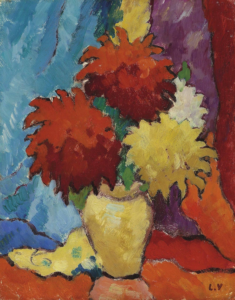 Dalhias au vase jaune by Louis Valtat