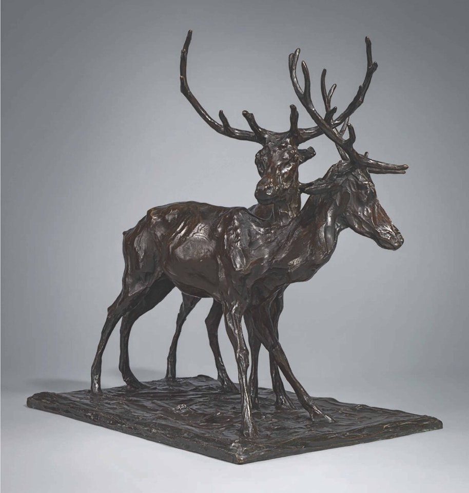 Cerfs, leurs bois entrecroisés by Rembrandt Bugatti