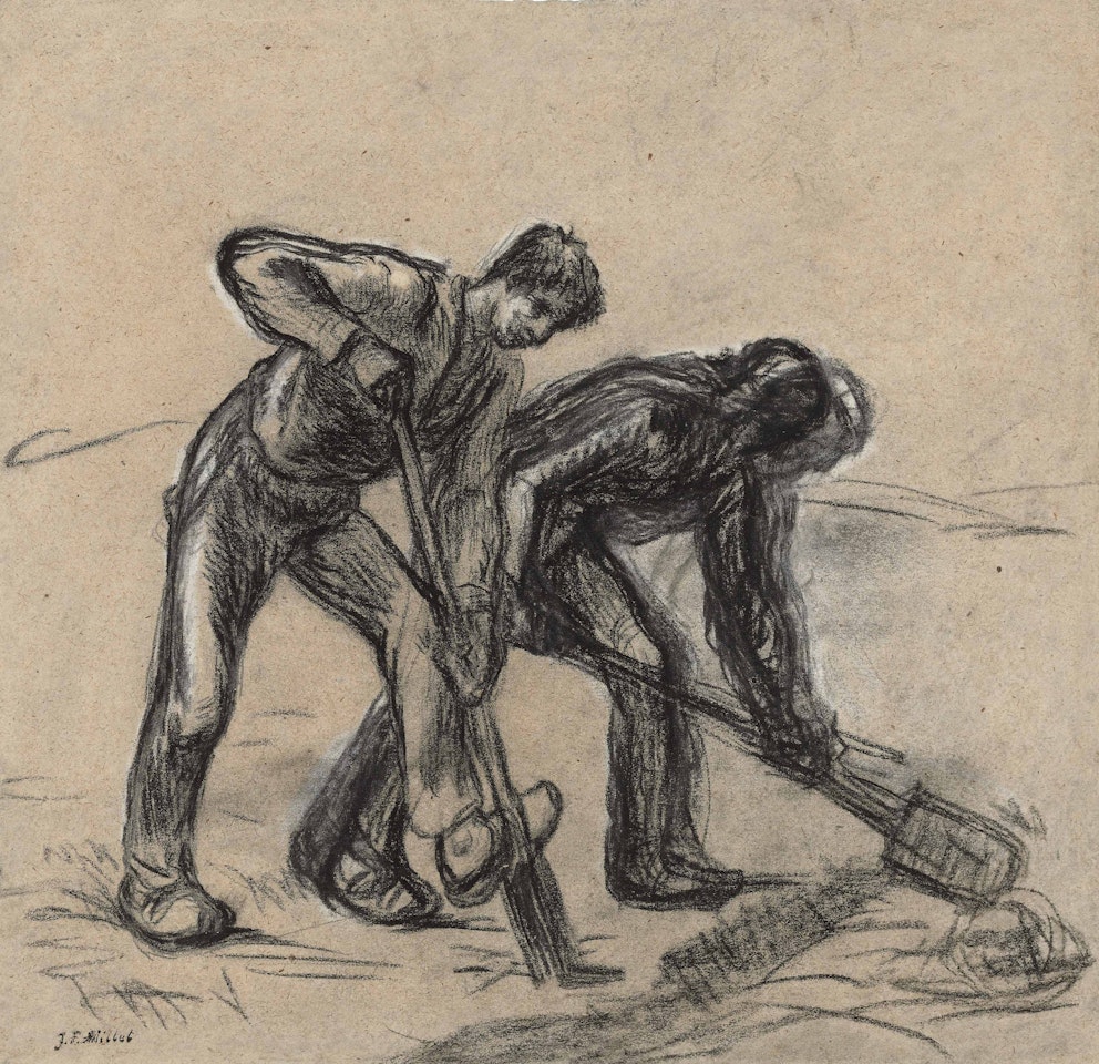 Two men digging by Jean-François Millet