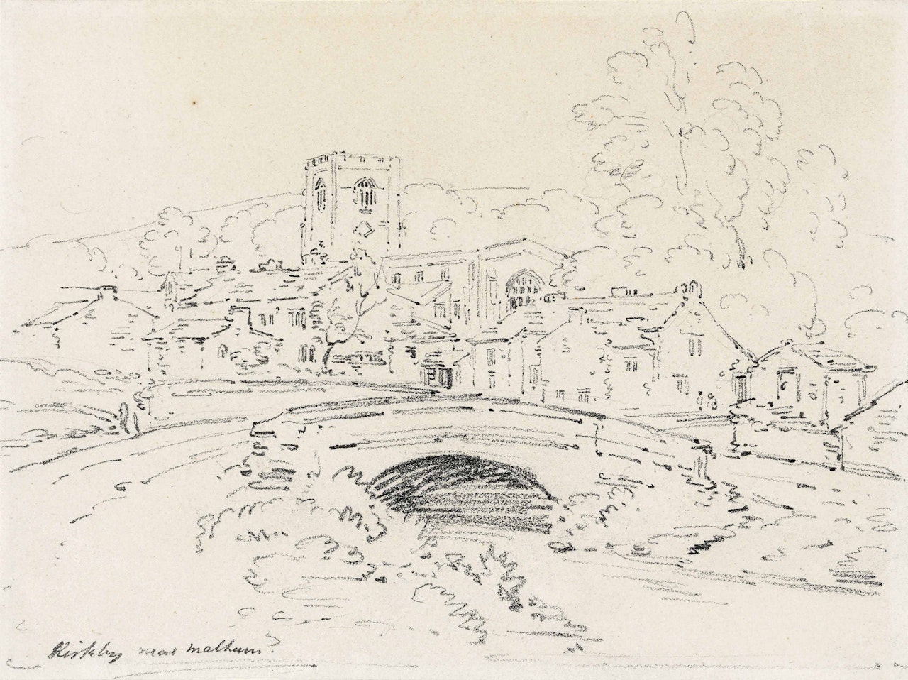 The bridge at Kirkby, near Malham, Yorkshire by Thomas Girtin