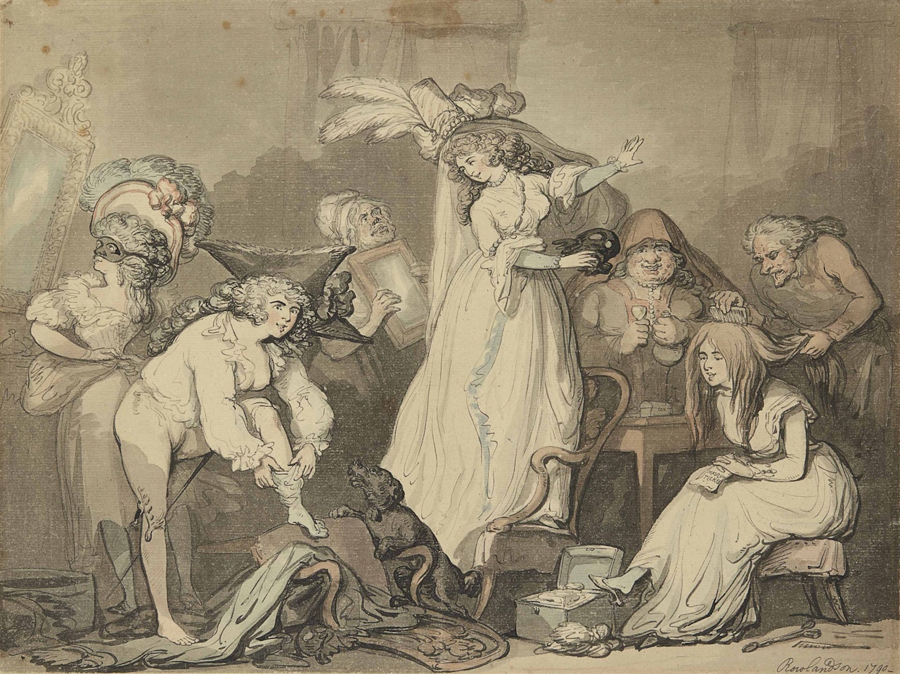 Dressing for the Masquerade by Thomas Rowlandson