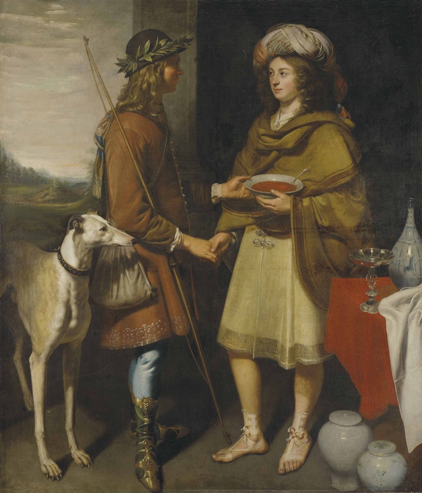 Esau selling his birthright to Jacob by Dutch School