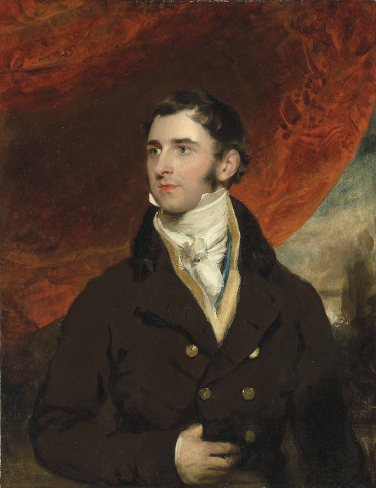 Portrait of a gentleman, half-length, in a dark coat by Sir Thomas Lawrence