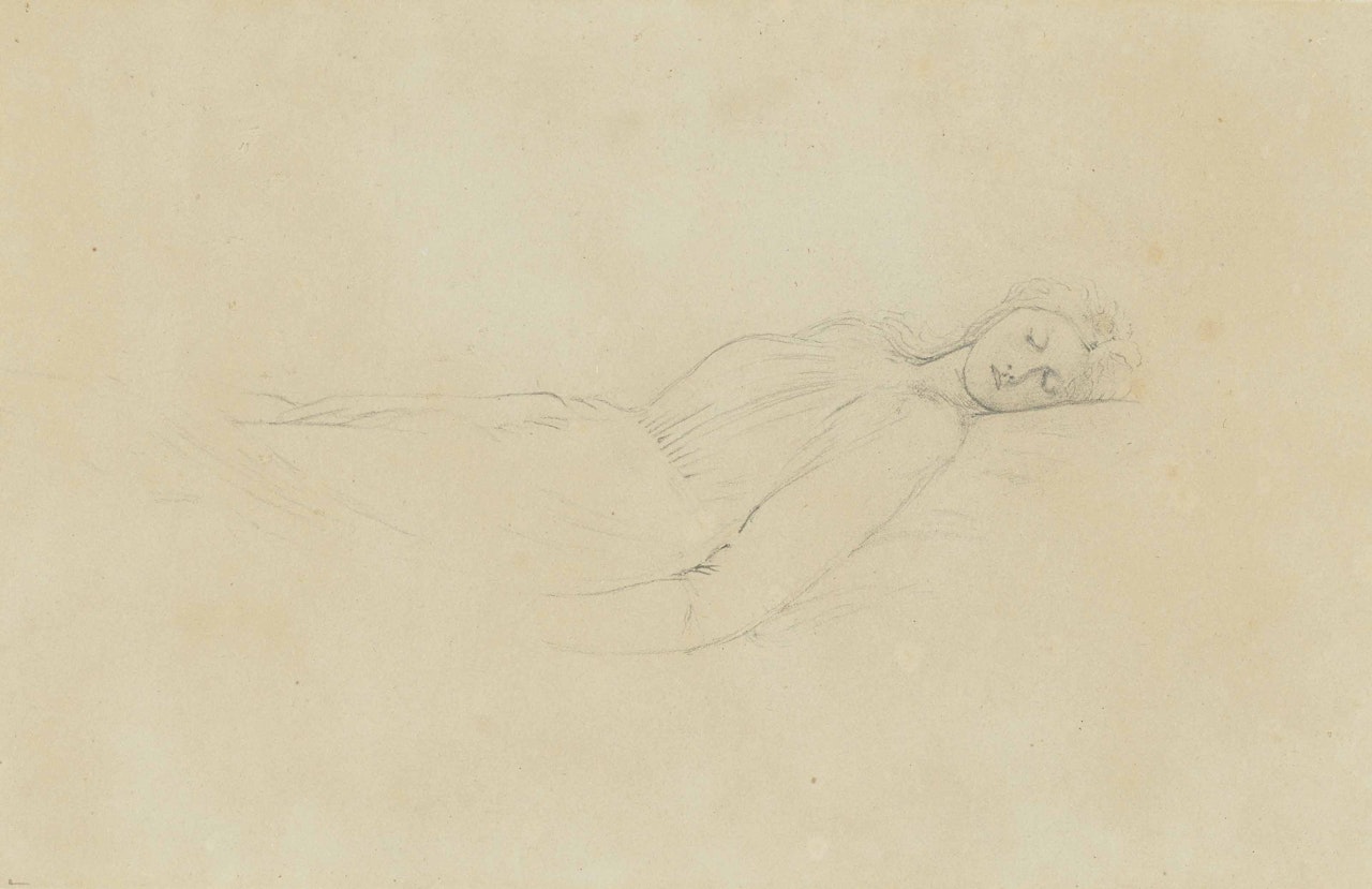 Study of Sleeping Beauty from 'The Legend of Briar Rose: The Rose Bower' by Edward Coley Burne-Jones