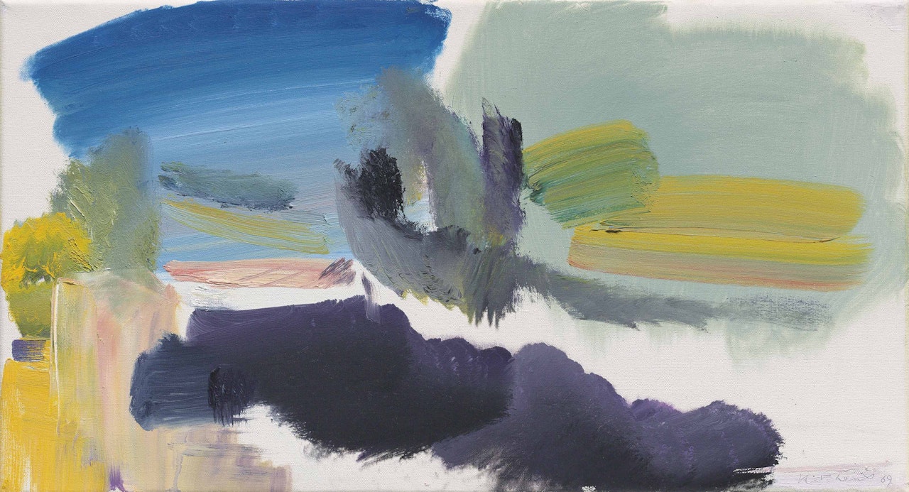 Sussex River, Bridge and Blue Sky by Ivon Hitchens