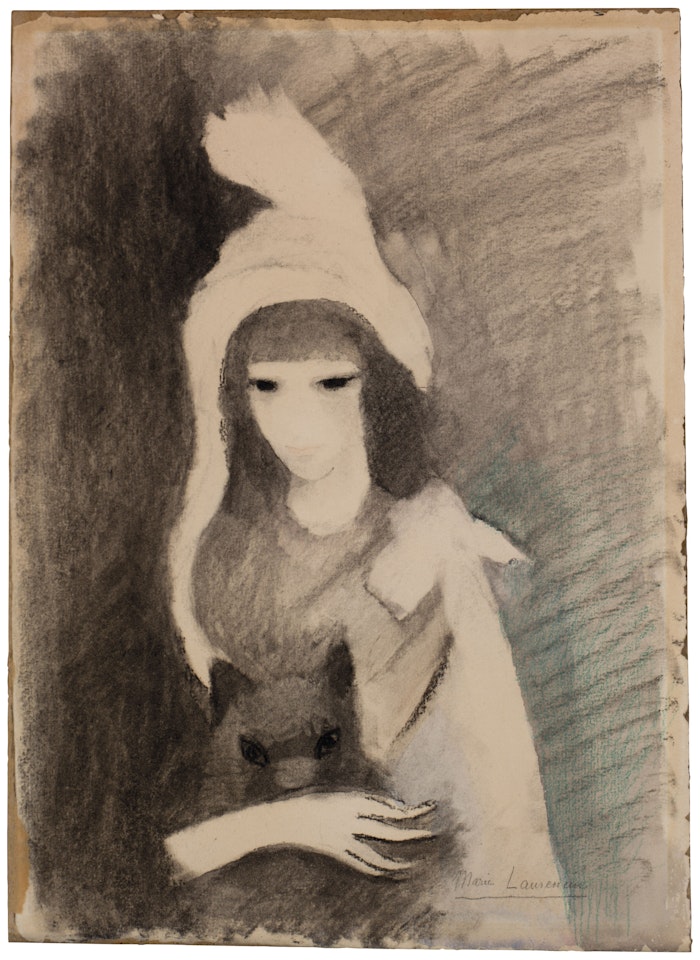 Jeune fille avec chat by Marie Laurencin