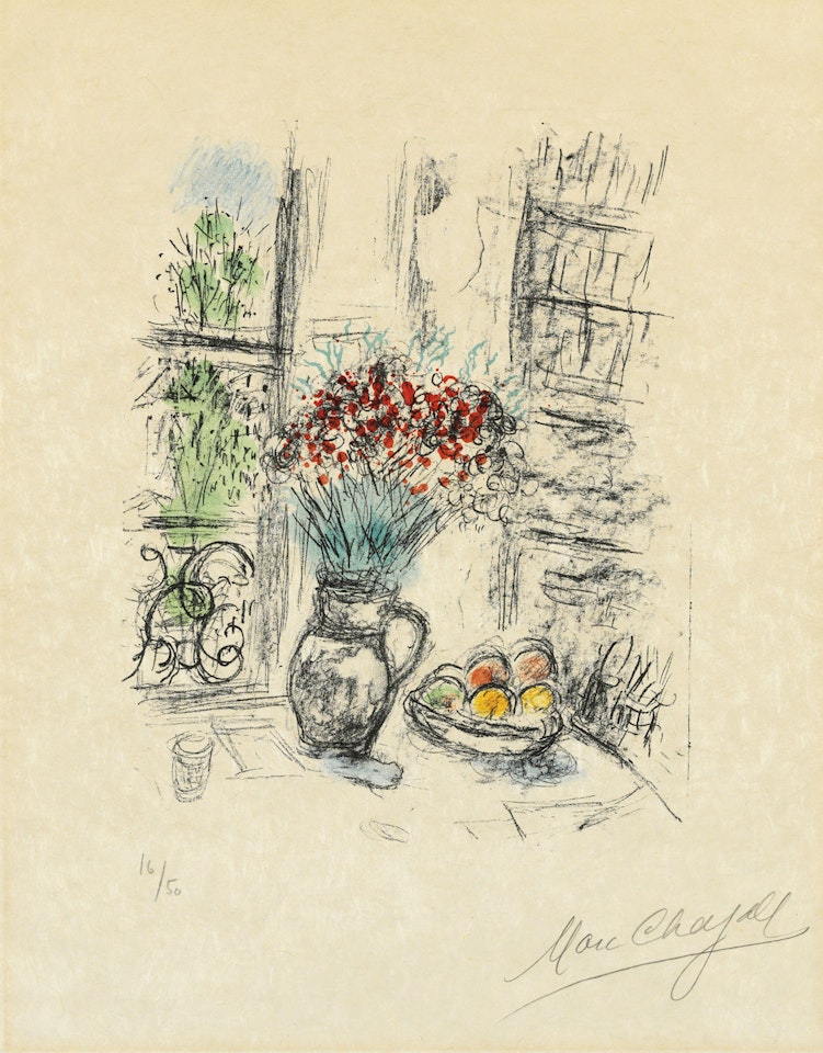 Les roses pompon by Marc Chagall