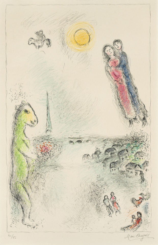 Les deux rives by Marc Chagall