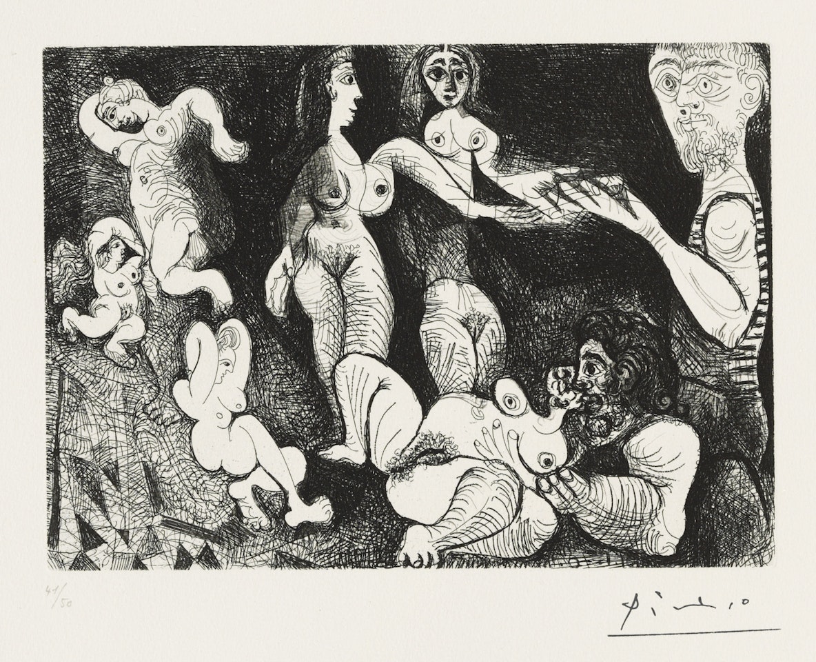 Marin rêveur avec deux femmes, from: Series 156 by Pablo Picasso