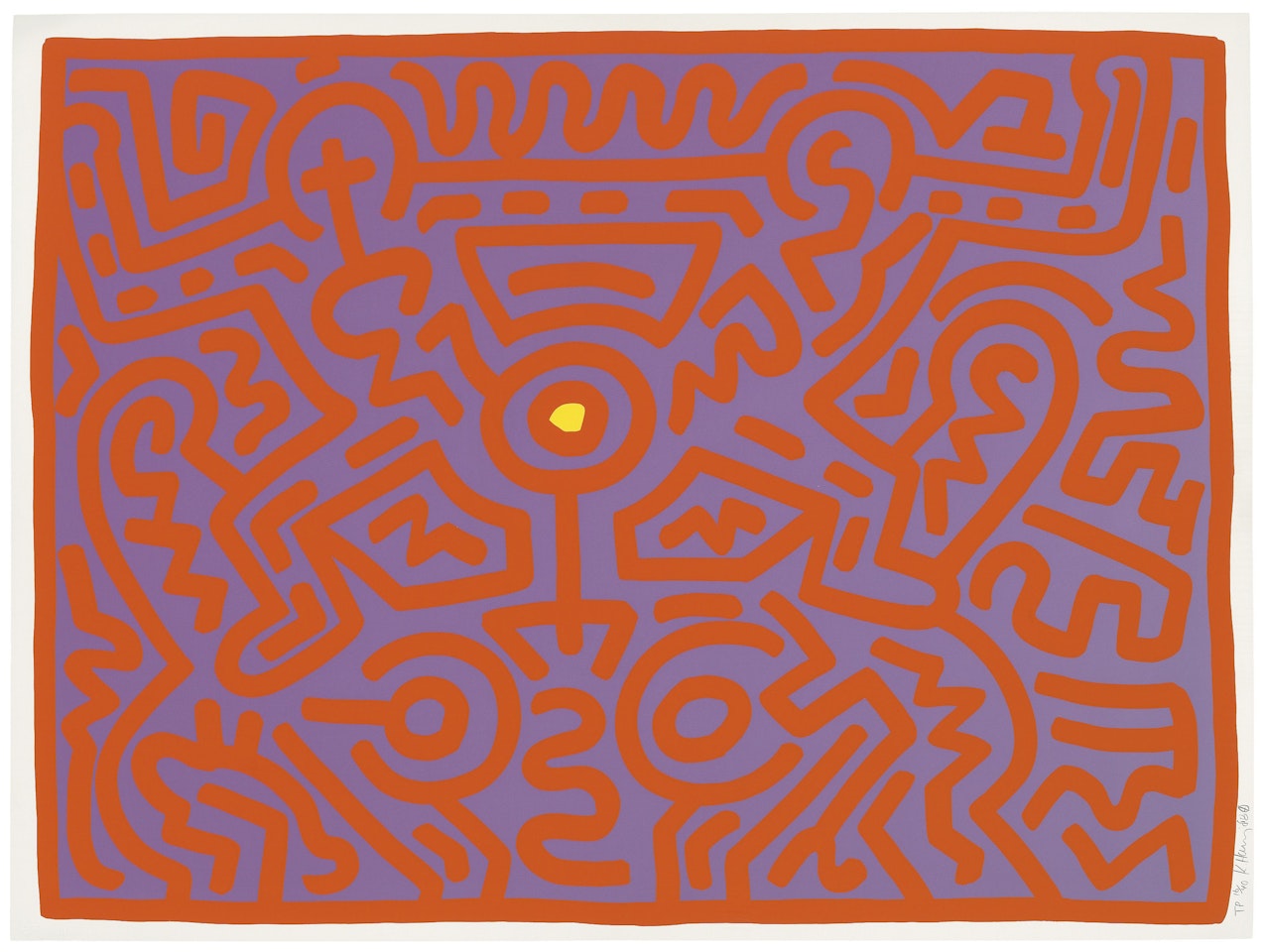 Growing 4 (color trial from Growing set) by Keith Haring