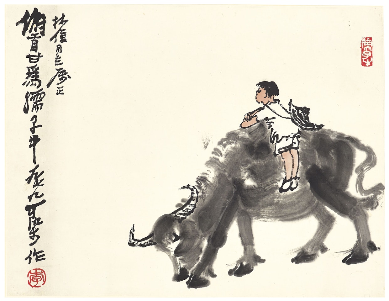 Herding by Li Keran