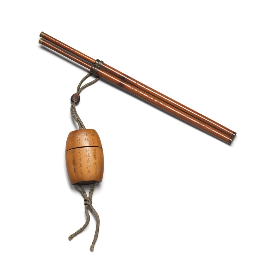 A RARE BAMBOO AND BOXWOOD WRITING SET by Anonymous