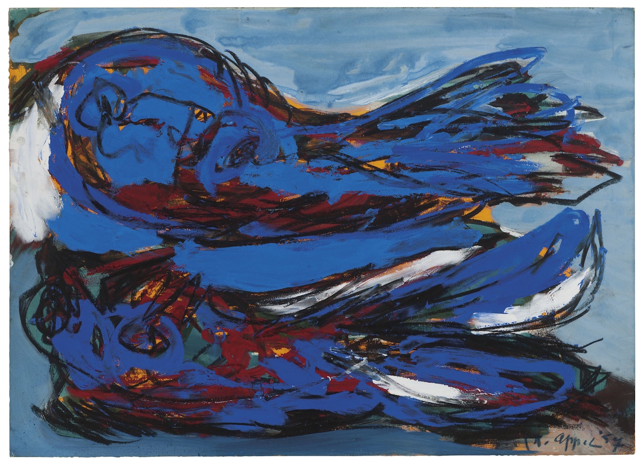 Two Fisle Birds by Karel Appel