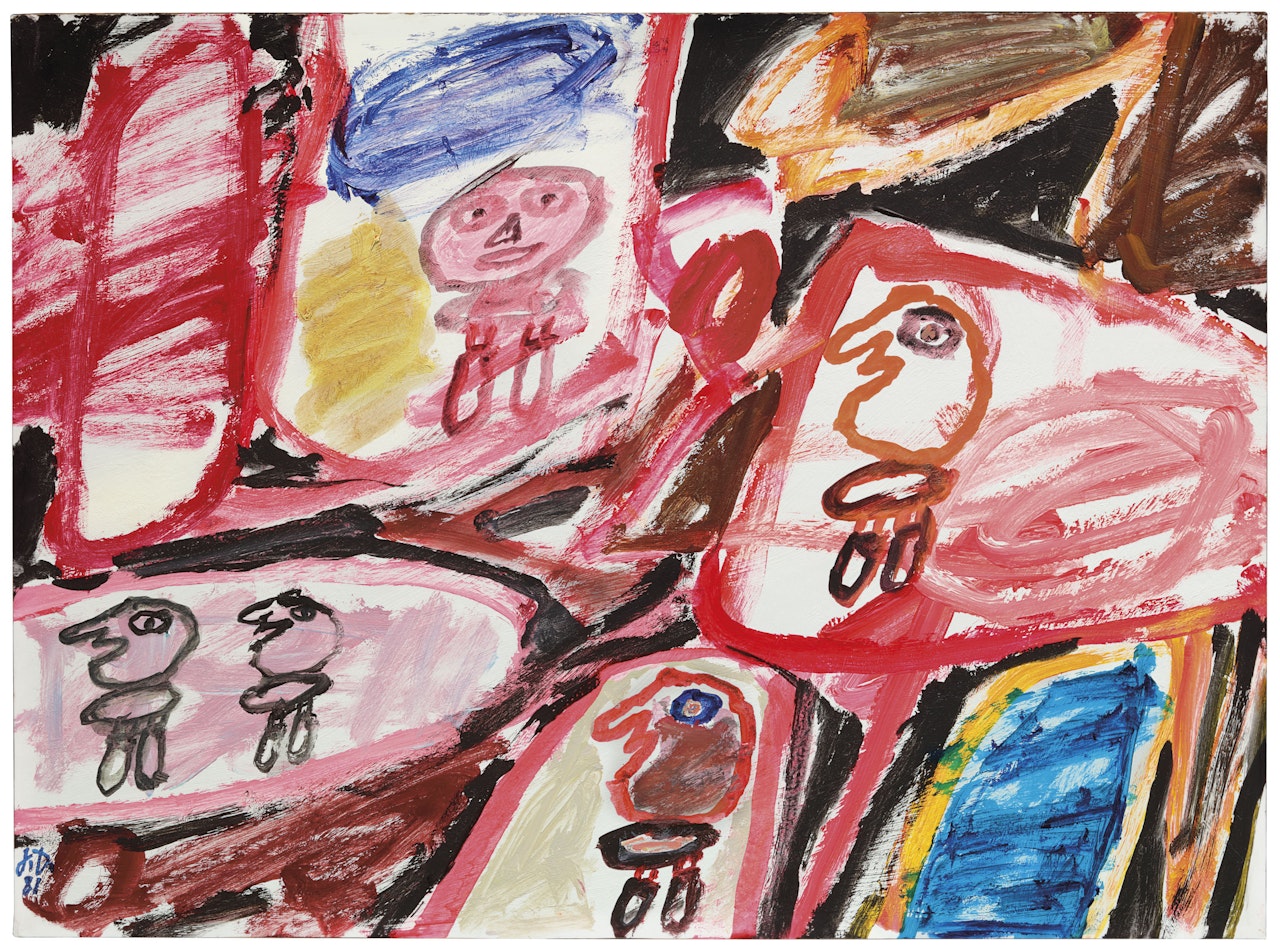 Site avec 5 personnages by Jean Dubuffet