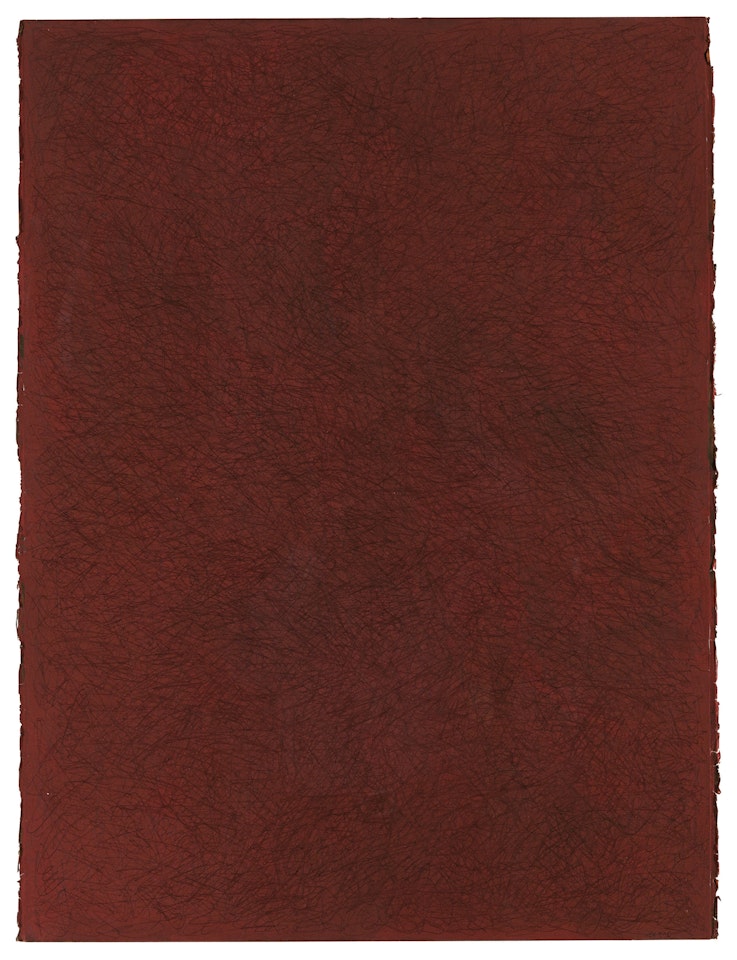 Color Gouache with 19" Square with Scribbles by Sol LeWitt