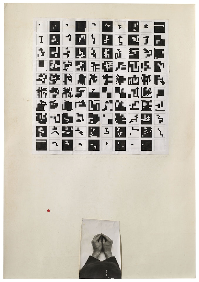 Due mani e una matita (Alternando da uno a cento e viceversa) (Two Hands and a Pencil (Alternating from One to One Hundred and Vice Versa)) by Alighiero Boetti