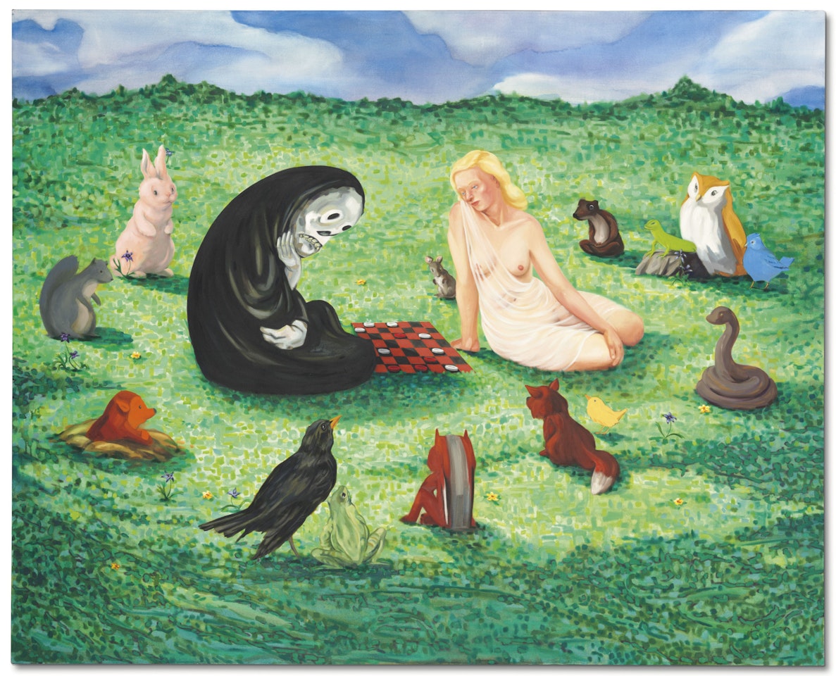 Death Playing Checkers by Nicole Eisenman