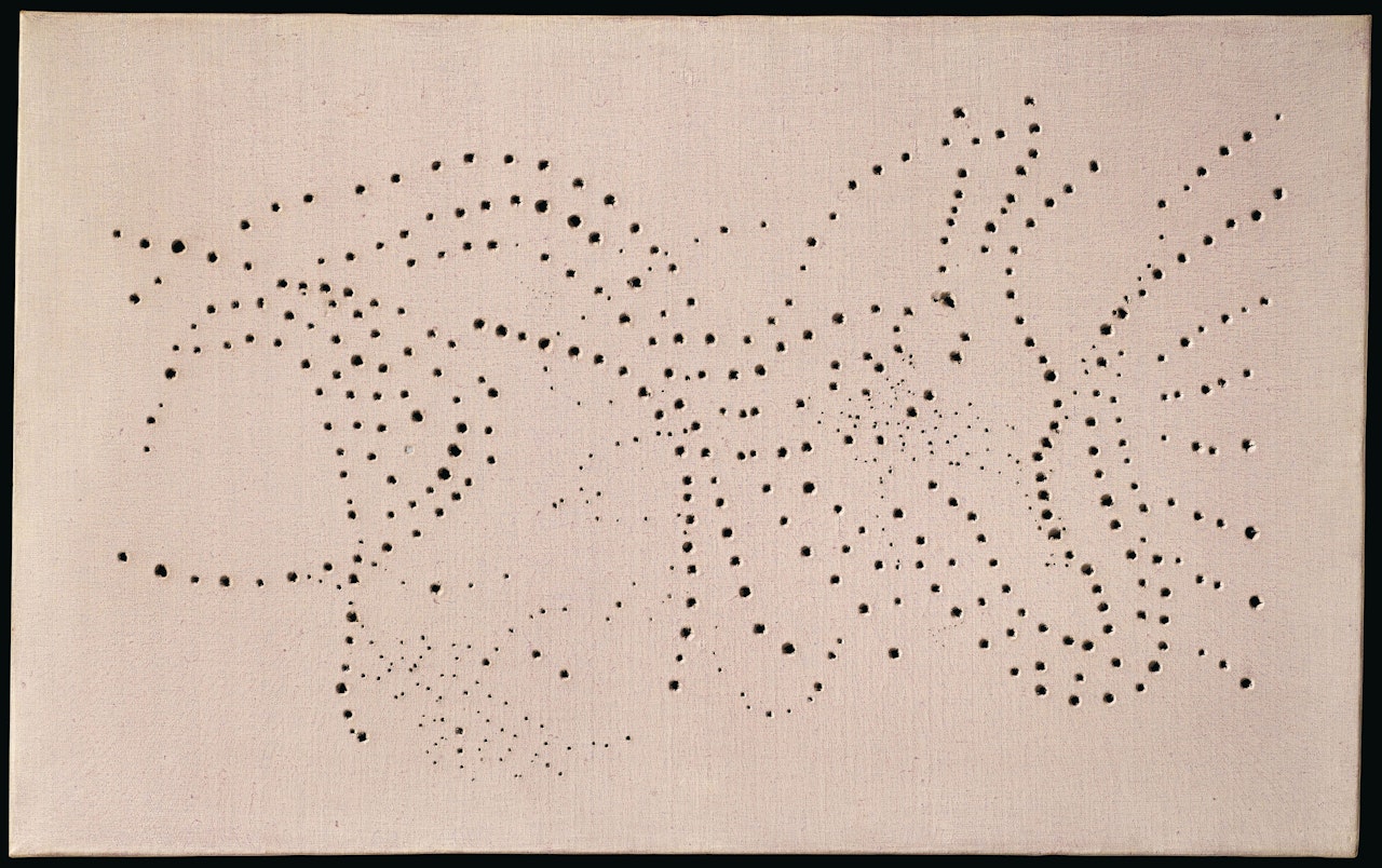 [Concetto spaziale] by Lucio Fontana