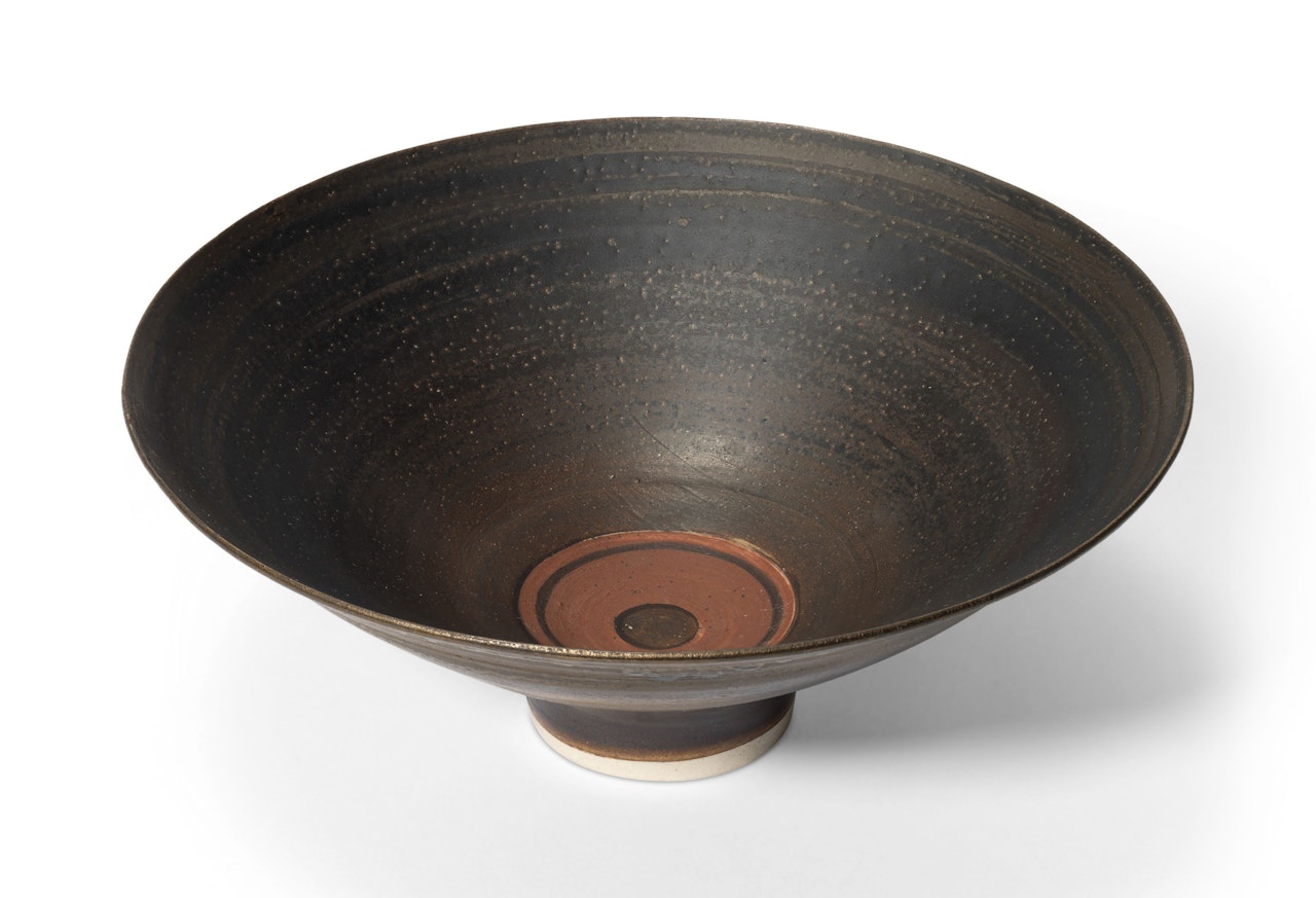 Conical footed bowl by Lucie Rie