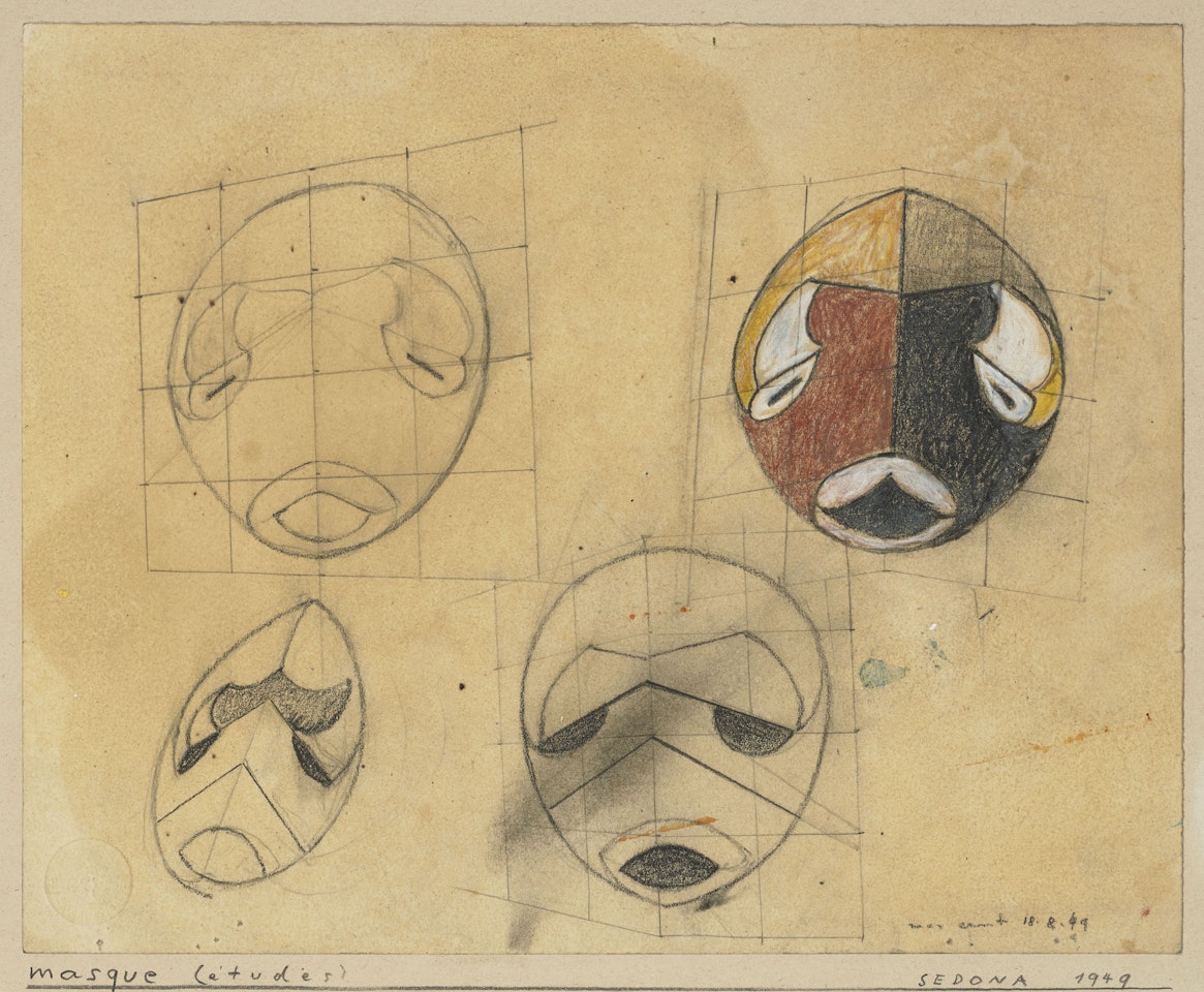 Attention: un masque peut en masquer (ou démasquer) un autre by Max Ernst