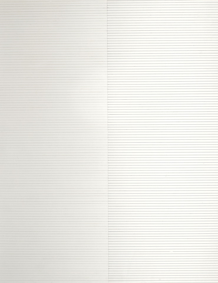 Left: parallel pencil lines, Right: parallel ink lines by Sol LeWitt