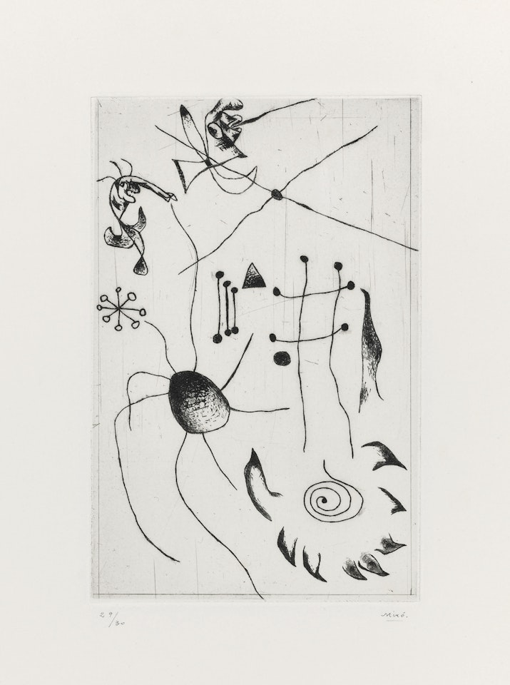 Série noire et rouge: one plate by Joan Miró
