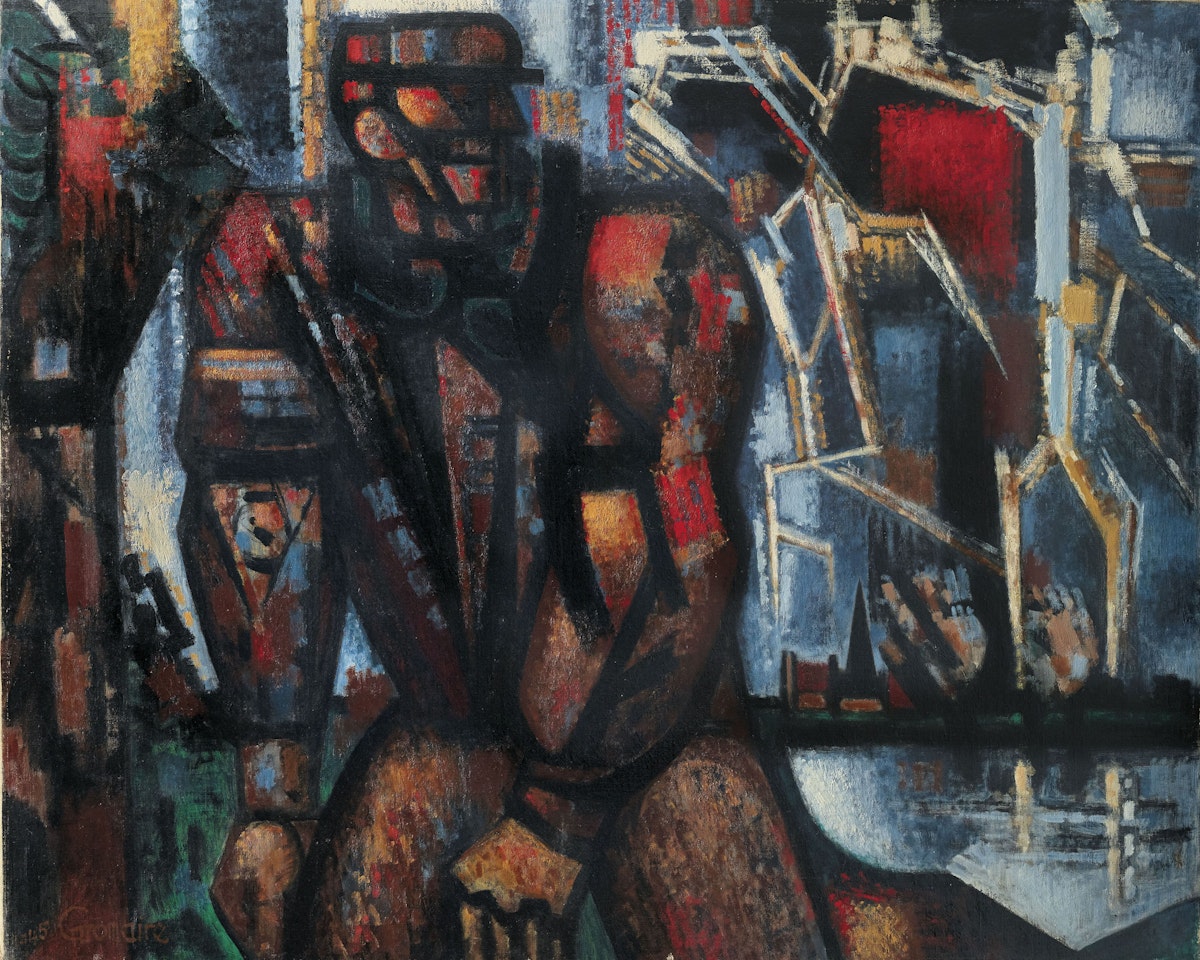 Paysan fuyant l'orage by Marcel Gromaire