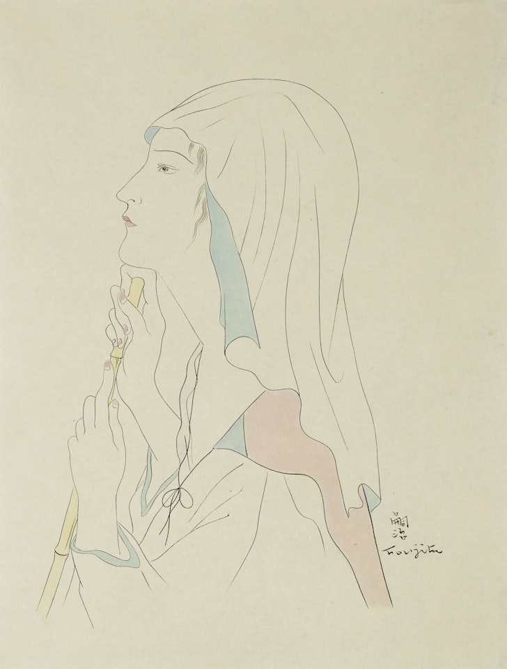 Femme au bambou (pour "La Fleur aux milles pétales d'or") by Leonard Tsuguharu Foujita