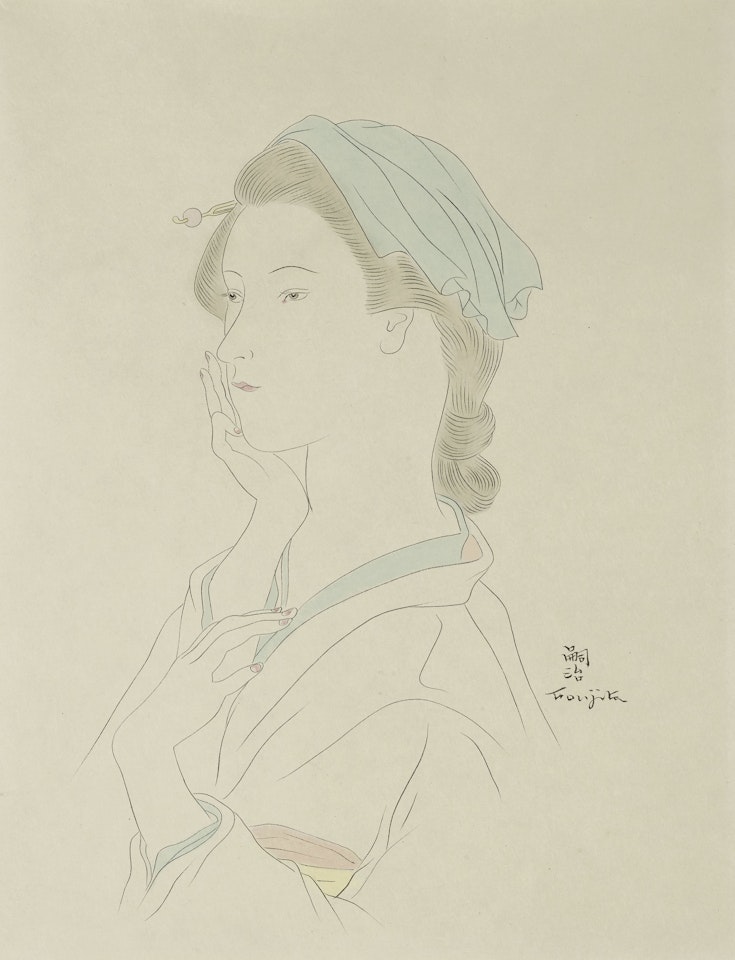 Femme à l'épingle (pour "La Fleur aux milles pétales d'or") by Leonard Tsuguharu Foujita