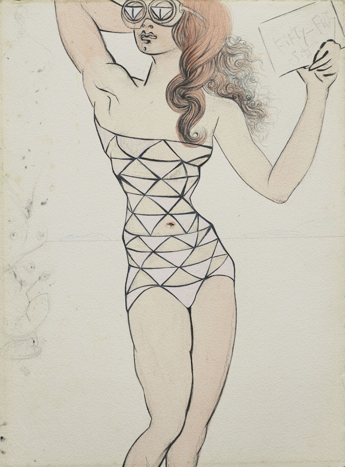 Fifty-Fifty (Projet pour un maillot de bain) by Salvador Dali