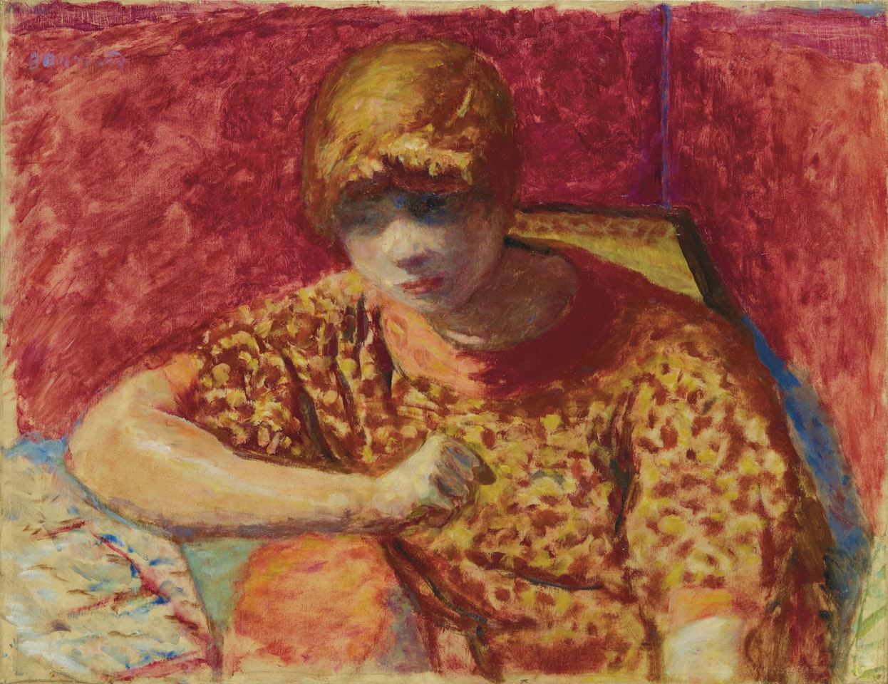 La robe de chambre rouge ou Le corsage orangé (Marthe Bonnard) by Pierre Bonnard