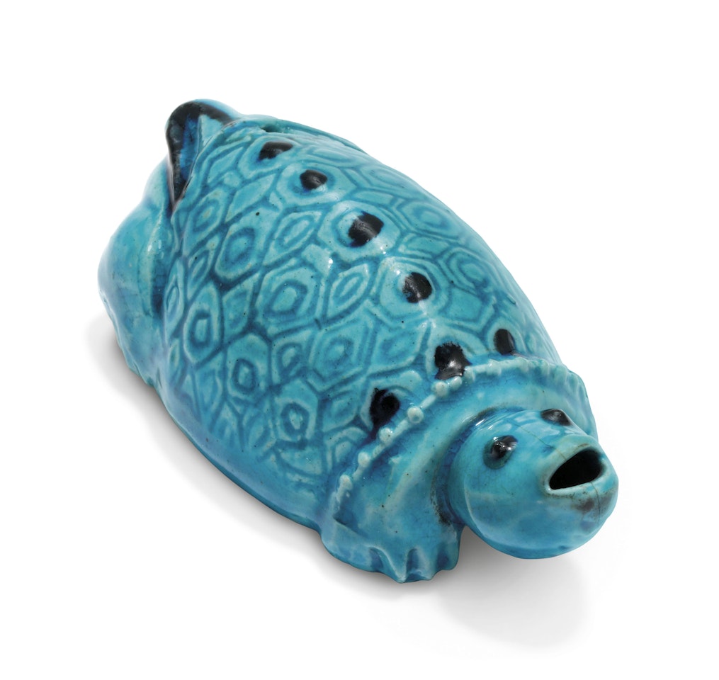 A TURQUOISE-GLAZED 'TORTOISE' WATER DROPPER by Anonymous