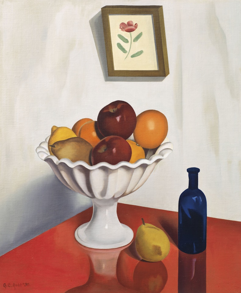 Fruit Bowl on Red Oilcloth by George Copeland Ault
