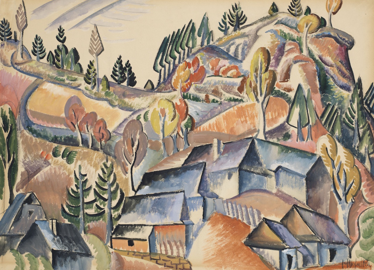 Bohemian Village (Slovak Village Turi Pôle) by Jan Matulka