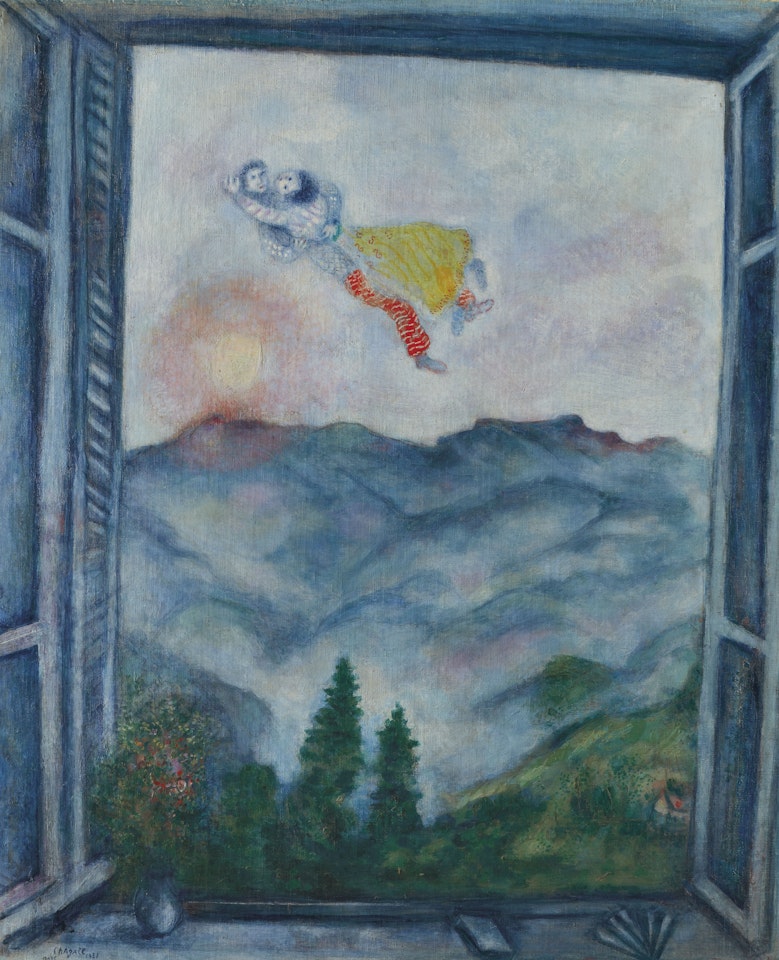 Paysage à Peyra-Cava ou Les amoureux à Peyra-Cava by Marc Chagall