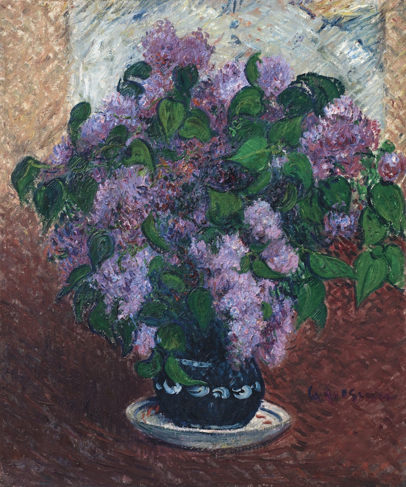 Nature morte aux lilas (recto); Le pont sur la rivière (verso) by Gustave Loiseau